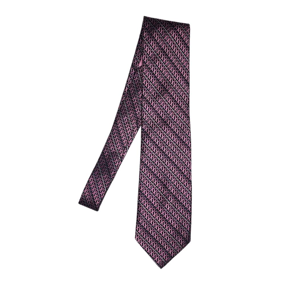Diane Katzman "Real Men Wear Pink" Pink Ribbon Breast Cancer Awareness Tie